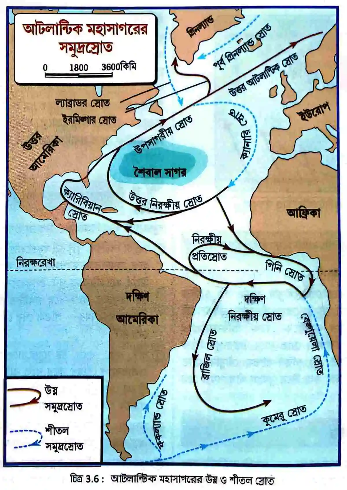 মাধ্যমিক ভূগোল - বারিমন্ডল - সমুদ্রস্রোত - সংক্ষিপ্ত ব্যাখ্যামূলক প্রশ্ন ও উত্তর 5 আটলান্টিক মহাসাগরের উষ্ণ ও শীতল স্রোত