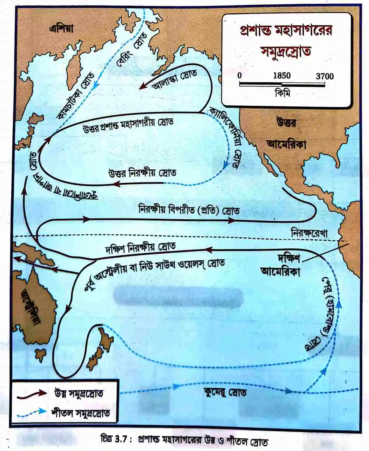 প্রশান্ত মহাসাগরের উষ্ণ ও শীতল স্রোত