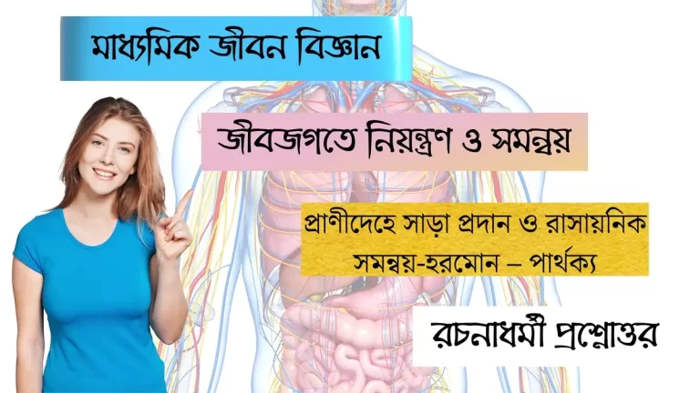 প্রাণীদেহে সাড়া প্রদান ও রাসায়নিক সমন্বয়-হরমোন – পার্থক্য – রচনাধর্মী প্রশ্নোত্তর