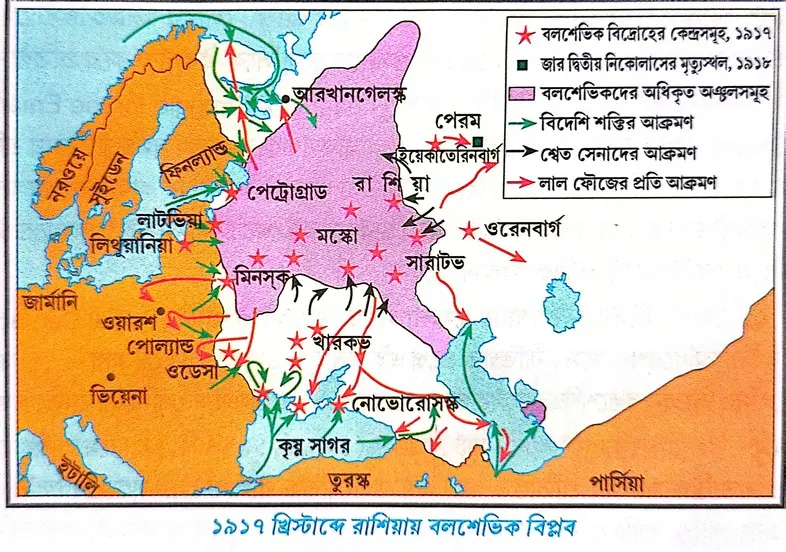 সময়সারণির মাধ্যমে ১৯১৭ খ্রিস্টাব্দের নভেম্বর মাসের রুশ বিপ্লব (November Revolution, নভেম্বর বিপ্লব বা বলশেভিক বিপ্লব)-এর সংক্ষিপ্ত রূপরেখা নির্ণয় করো।