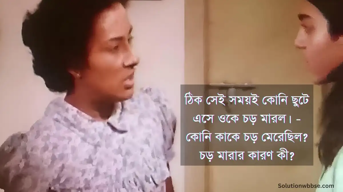 ঠিক সেই সময়ই কোনি ছুটে এসে ওকে চড় মারল। - কোনি কাকে চড় মেরেছিল? চড় মারার কারণ কী?