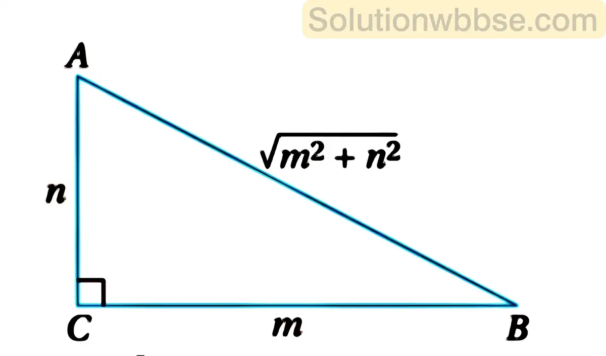 ABC এর ∠C = 90°, যদি BC = m এবং AC = n হয়-2019 মাধ্যমিক গণিত