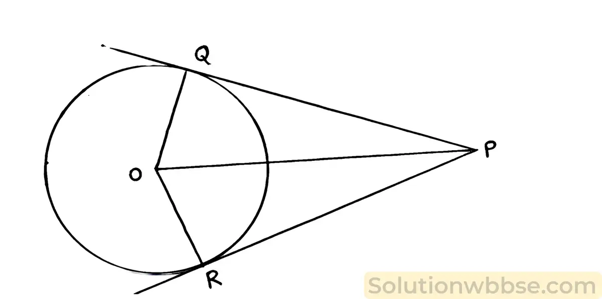 O কেন্দ্রীয় বৃত্তের ব্যাসার্ধের দৈর্ঘ্য 5 সেমি। O বিন্দু থেকে 13 সেমি দূরত্বে P একটি বিন্দু। PQ এবং PR বৃত্তের দুটি স্পর্শক হলে PQOR চতুর্ভুজের ক্ষেত্রফল কত?