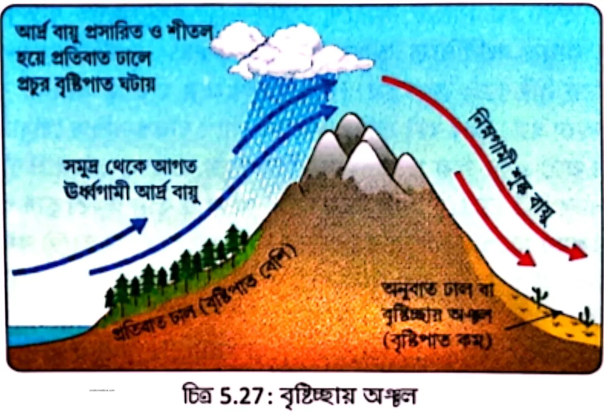 বৃষ্টিচ্ছায় অঞ্চল বলতে কী বোঝ উদাহরণ দাও।