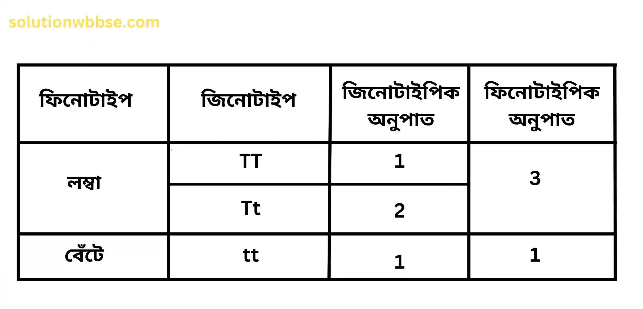 F₂ জনুতে প্রাপ্ত মটর গাছের বৈশিষ্ট্য