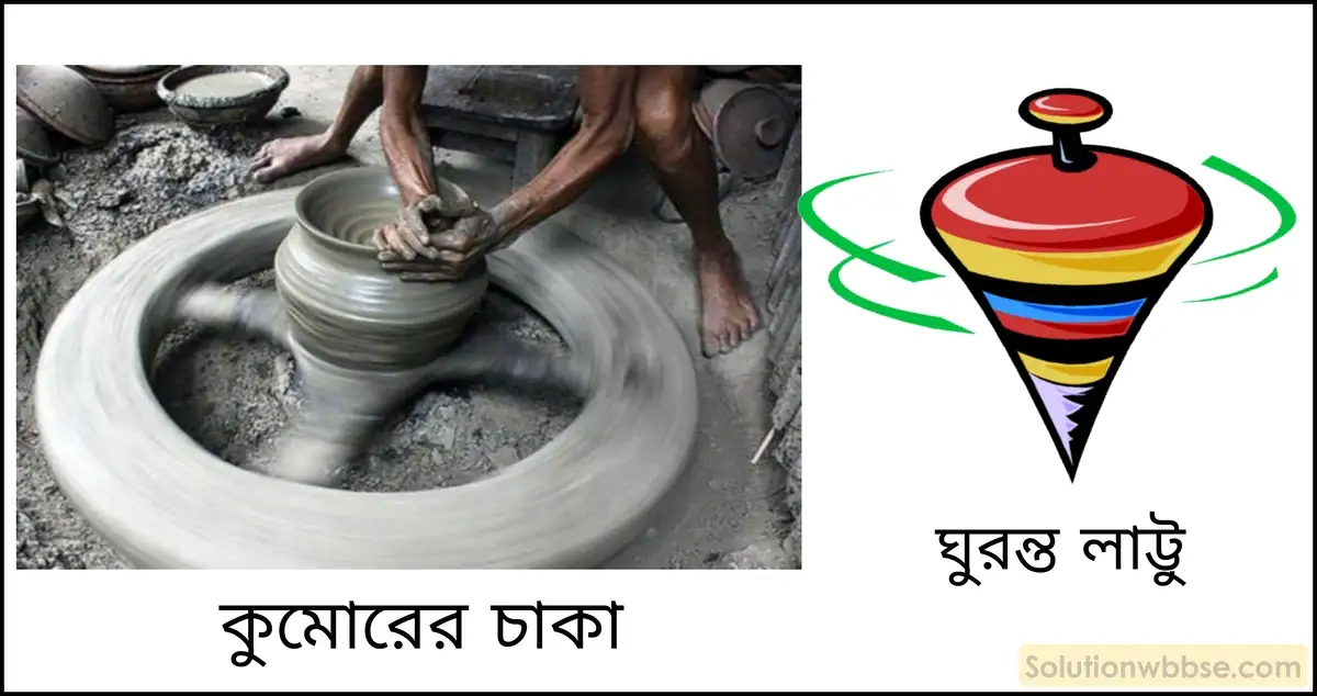 নবম শ্রেণী - ভৌতবিজ্ঞান - বল ও গতি - স্থিতি ও গতি - প্রশ্ন ও উত্তর 7 ঘূর্ণন কাকে বলে? উদাহরণ দাও। ঘূর্ণনের বৈশিষ্ট্যগুলি আলোচনা করো।