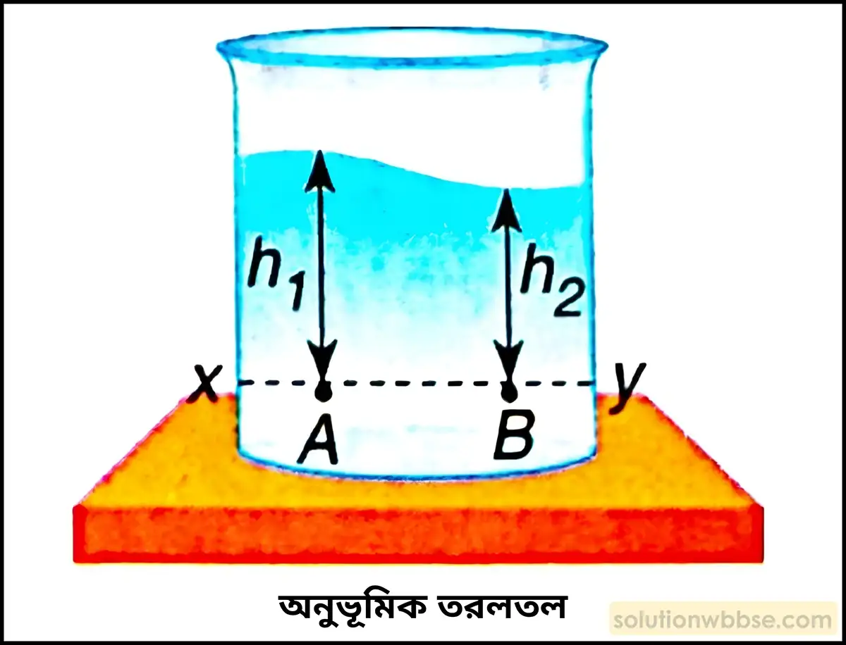 নবম শ্রেণী - ভৌতবিজ্ঞান - পদার্থ : গঠন ও ধর্ম - তরল ও বায়ুর চাপ - প্রশ্ন ও উত্তর 5 চাপের ধারণা থেকে গাণিতিকভাবে দেখাও, স্থির তরলের মুক্ততল সর্বদা অনুভূমিক হয়।