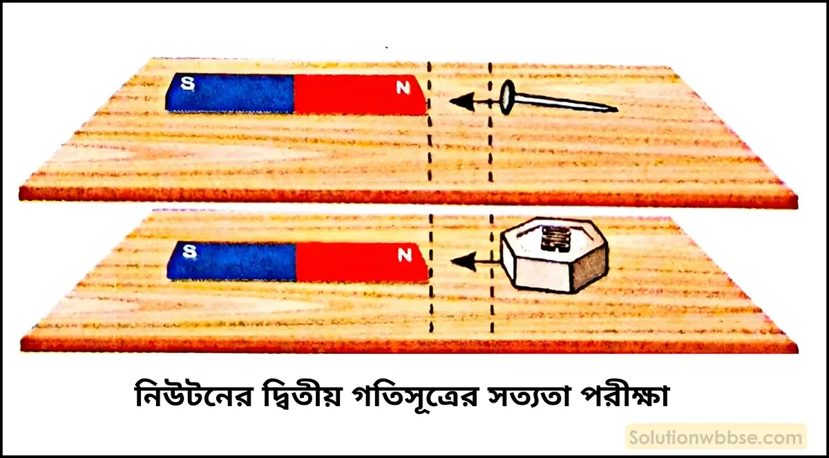 নবম শ্রেণী - ভৌতবিজ্ঞান - বল ও গতি - নিউটনের দ্বিতীয় গতিসূত্র - প্রশ্ন ও উত্তর 5 একটি চুম্বক আর কিছু লোহার টুকরোর সাহায্যে নিউটনের দ্বিতীয় গতিসূত্রের সত্যতা কীভাবে প্রমাণ করা যেতে পারে?