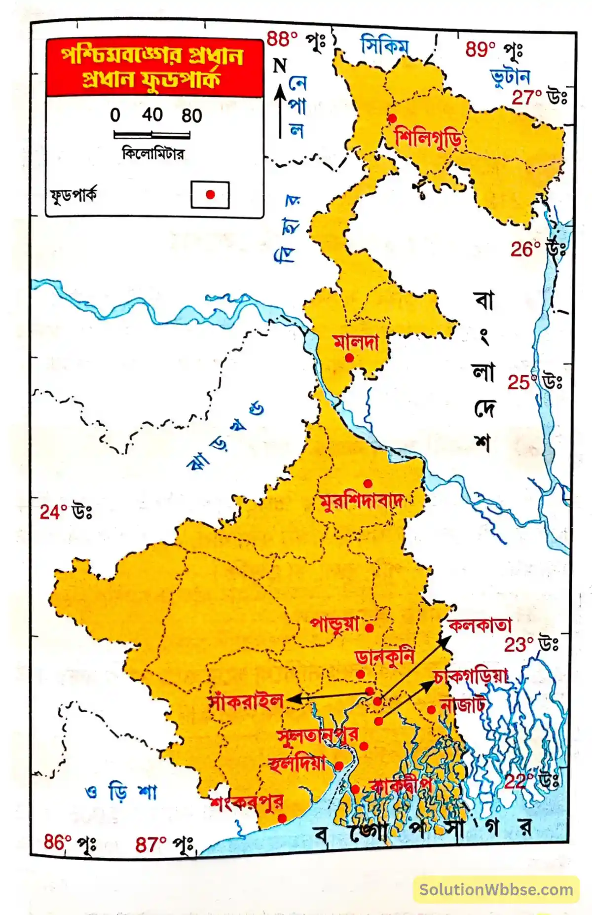 নবম শ্রেণী - ভূগোল - পশ্চিমবঙ্গ (প্রধান প্রধান অর্থনৈতিক ক্রিয়াকলাপ) - সংক্ষিপ্ত প্রশ্নোত্তর 2 পশ্চিমবঙ্গের ফুডপার্ক সমূহ