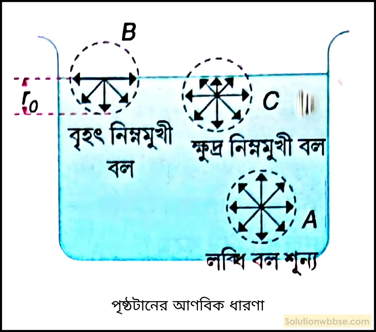 নবম শ্রেণী - ভৌতবিজ্ঞান - পদার্থ : গঠন ও ধর্ম - পৃষ্ঠটান - প্রশ্ন ও উত্তর 7 তরলপৃষ্ঠে পৃষ্ঠটান সৃষ্টি হওয়ার কারণ ব্যাখ্যা কর।