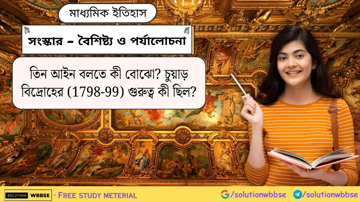 তিন আইন বলতে কী বোঝো? চুয়াড় বিদ্রোহের (1798-99) গুরুত্ব কী ছিল?