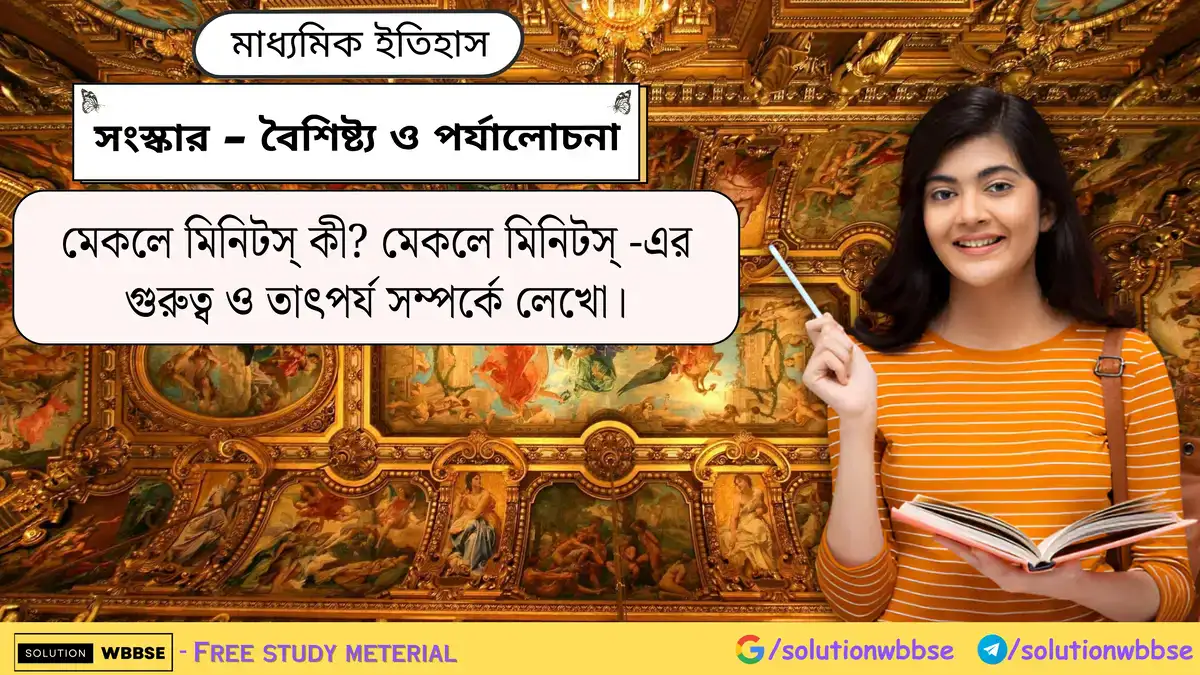 মেকলে মিনিটস্ কী? মেকলে মিনিটস্ -এর গুরুত্ব ও তাৎপর্য সম্পর্কে লেখো।