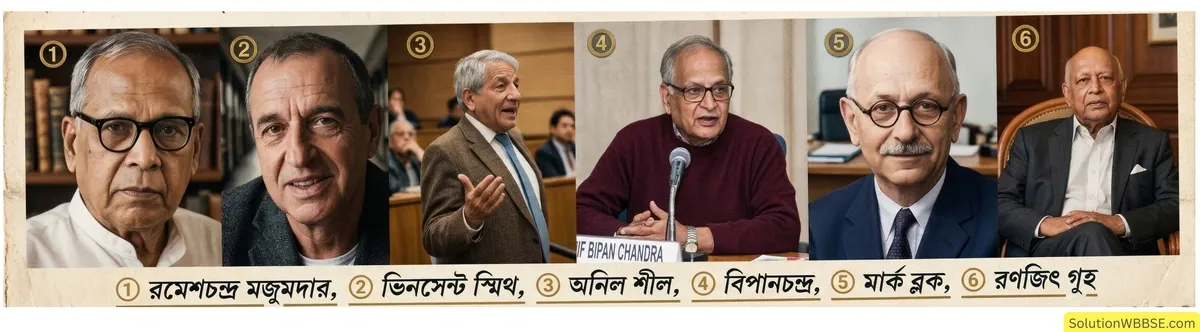 আধুনিক ভারতীয় ইতিহাসচর্চার বিভিন্ন দৃষ্টিভঙ্গি এবং ঐতিহাসিকদের নামের তালিকা