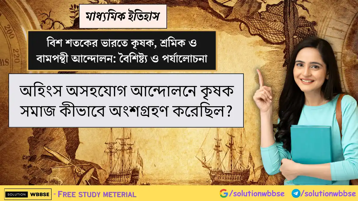 অহিংস অসহযোগ আন্দোলনে কৃষক সমাজ কীভাবে অংশগ্রহণ করেছিল?