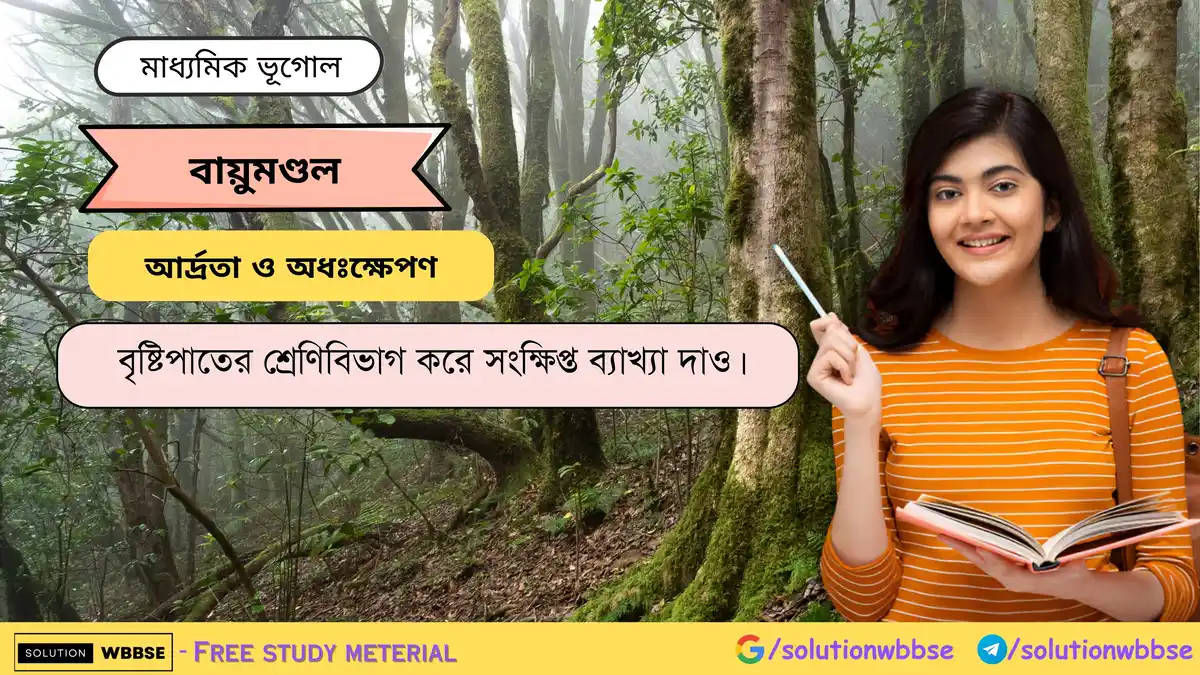 বৃষ্টিপাতের শ্রেণিবিভাগ করে সংক্ষিপ্ত ব্যাখ্যা দাও -