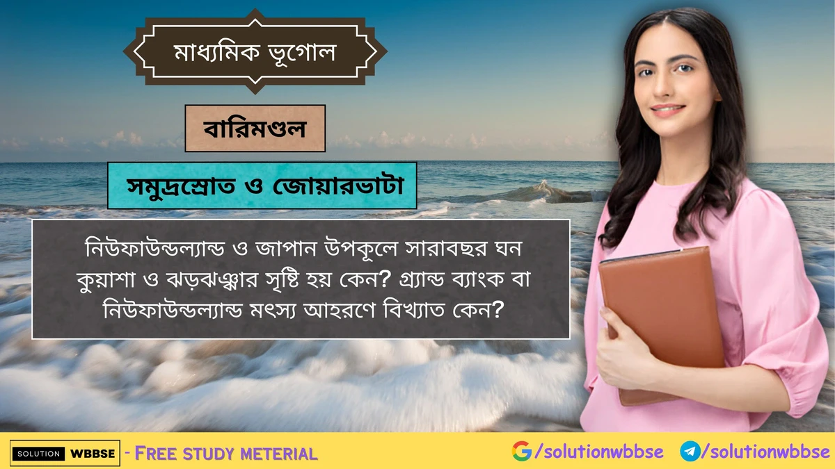 নিউফাউন্ডল্যান্ড ও জাপান উপকূলে সারাবছর ঘন কুয়াশা ও ঝড়ঝঞ্ঝার সৃষ্টি হয় কেন? গ্র্যান্ড ব্যাংক বা নিউফাউন্ডল্যান্ড মৎস্য আহরণে বিখ্যাত কেন? 1 গ্র্যান্ড ব্যাংক বা নিউফাউন্ডল্যান্ড মৎস্য আহরণে বিখ্যাত কেন