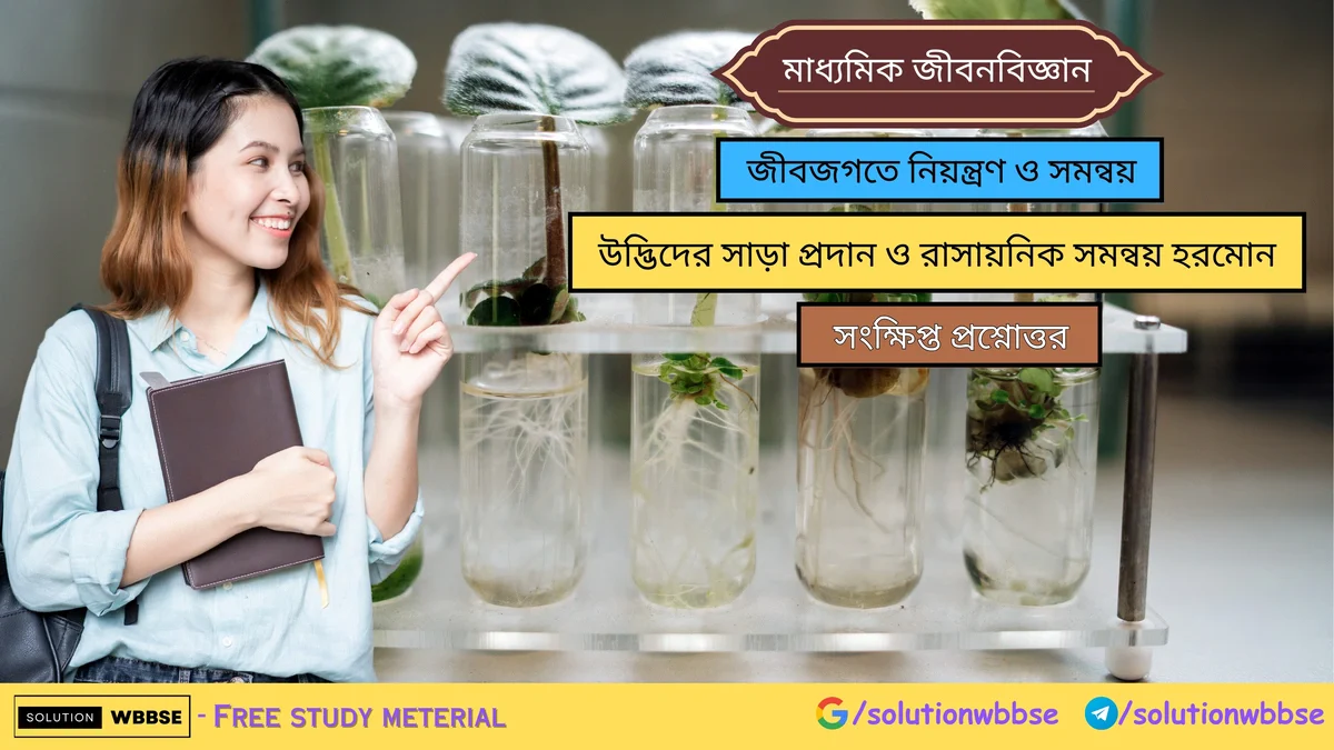 উদ্ভিদের সাড়াপ্রদান এবং রাসায়নিক সমন্বয় হরমোন – সংক্ষিপ্ত প্রশ্নোত্তর