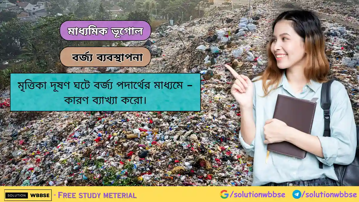 মৃত্তিকা দূষণ ঘটে বর্জ্য পদার্থের মাধ্যমে - কারণ ব্যাখ্যা করো।