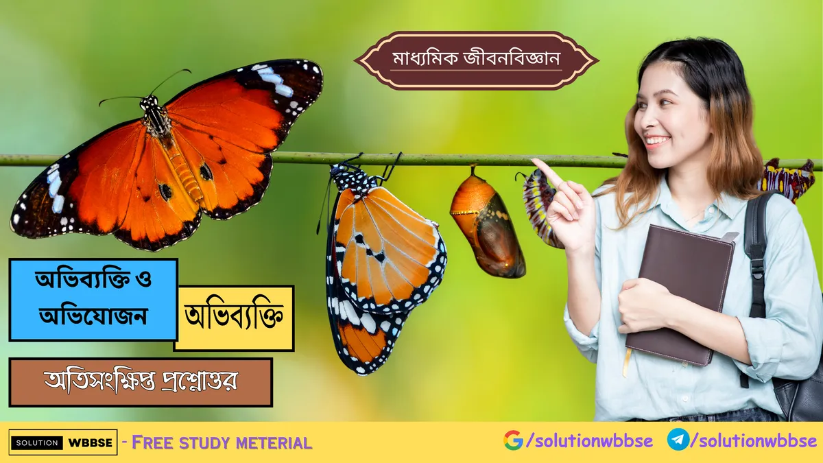 মাধ্যমিক জীবন বিজ্ঞান – অভিব্যক্তি ও অভিযোজন – অভিব্যক্তি – অতিসংক্ষিপ্ত প্রশ্নোত্তর 1 অভিব্যক্তি ও অভিযোজন – অভিব্যক্তি – অতিসংক্ষিপ্ত প্রশ্নোত্তর