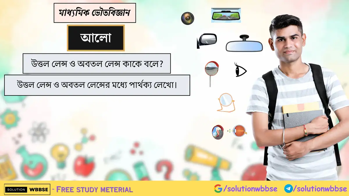 উত্তল লেন্স ও অবতল লেন্স কাকে বলে? উত্তল লেন্স ও অবতল লেন্সের মধ্যে পার্থক্য 2 উত্তল লেন্স ও অবতল লেন্স কাকে বলে? উত্তল লেন্স ও অবতল লেন্সের মধ্যে পার্থক্য লেখো।