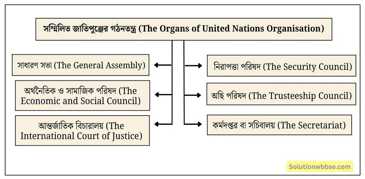 সম্মিলিত জাতিপুঞ্জের গঠনতন্ত্র (The Organs of United Nations Organisation)