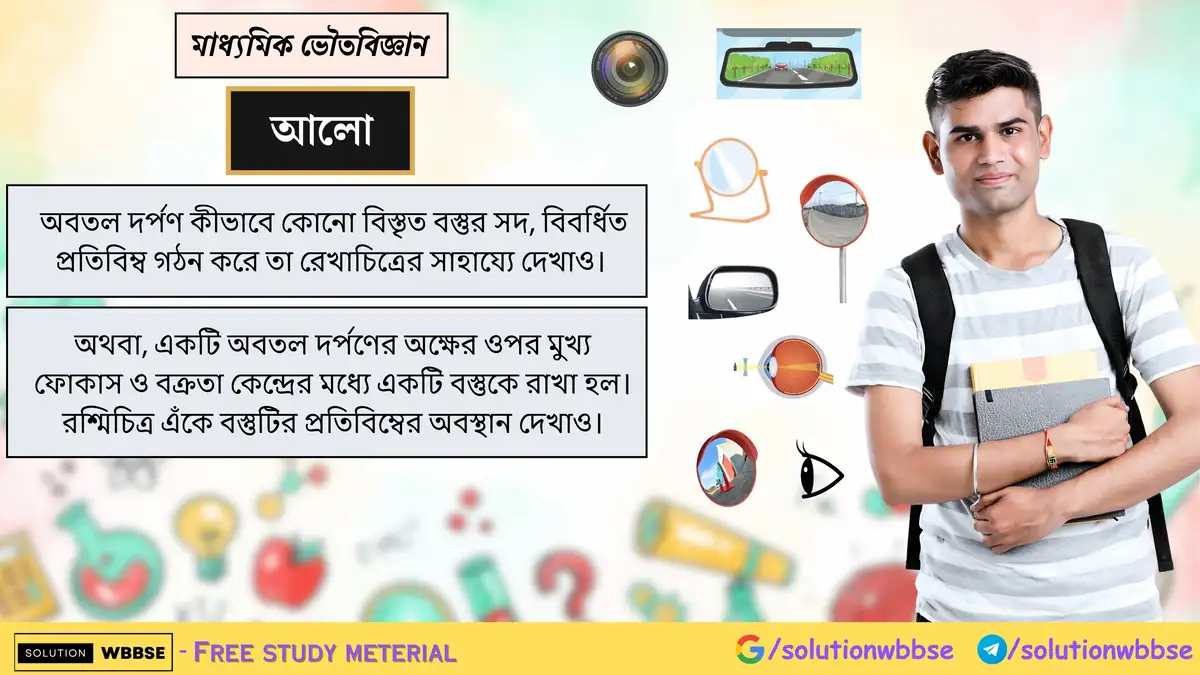 অবতল দর্পণ কীভাবে কোনো বিস্তৃত বস্তুর সদ, বিবর্ধিত প্রতিবিম্ব গঠন করে তা রেখাচিত্রের সাহায্যে দেখাও। অথবা, একটি অবতল দর্পণের অক্ষের ওপর মুখ্য ফোকাস ও বক্রতা কেন্দ্রের মধ্যে একটি বস্তুকে রাখা হল। রশ্মিচিত্র এঁকে বস্তুটির প্রতিবিম্বের অবস্থান দেখাও।