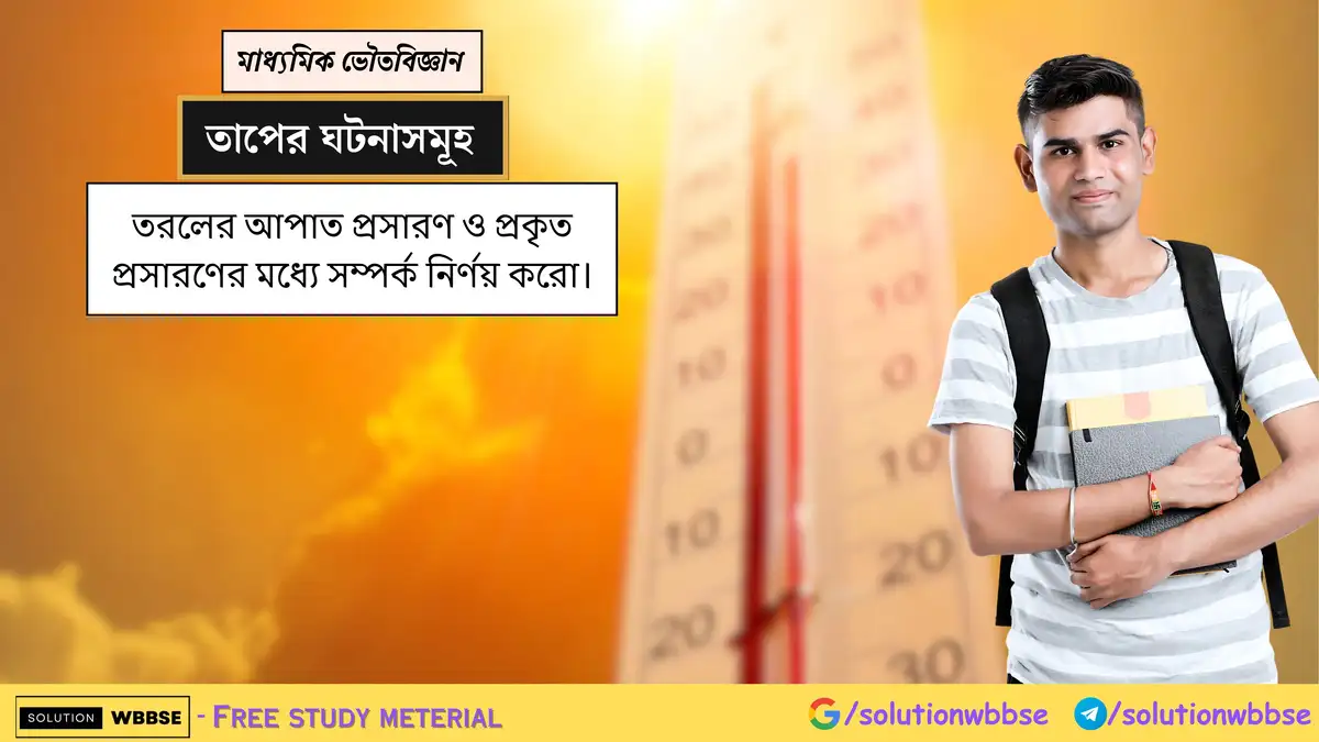 তরলের আপাত প্রসারণ ও প্রকৃত প্রসারণের মধ্যে সম্পর্ক নির্ণয় করো।