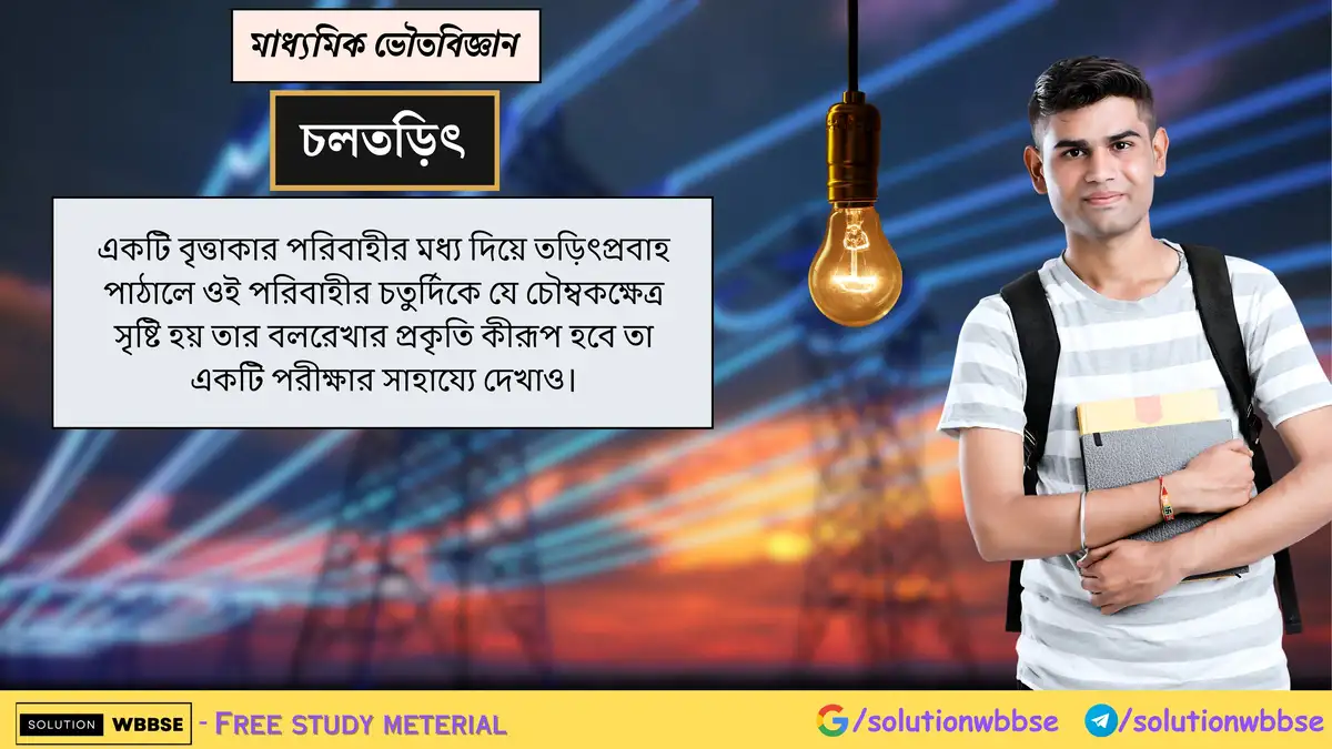 বৃত্তাকার পরিবাহীর মধ্য দিয়ে তড়িৎপ্রবাহ পাঠালে ওই পরিবাহীর চতুর্দিকে যে চৌম্বকক্ষেত্র সৃষ্টি হয় তার বলরেখার প্রকৃতি 1 একটি বৃত্তাকার পরিবাহীর মধ্য দিয়ে তড়িৎপ্রবাহ পাঠালে ওই পরিবাহীর চতুর্দিকে যে চৌম্বকক্ষেত্র সৃষ্টি হয় তার বলরেখার প্রকৃতি কীরূপ হবে তা একটি পরীক্ষার সাহায্যে দেখাও।