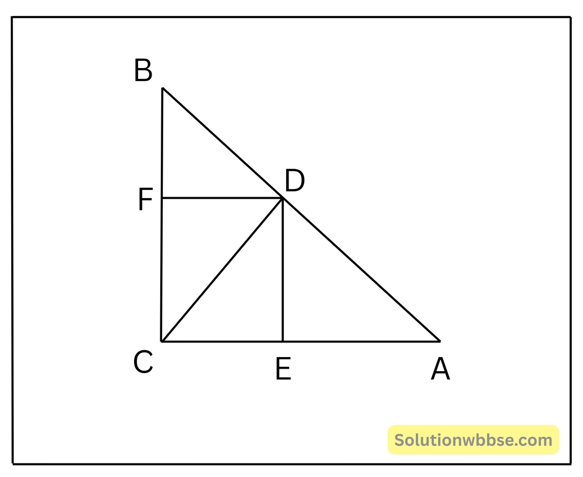 ABC একটি সমদ্বিবাহু ত্রিভুজ যার ∠C সমকোণ-পিথাগোরাসের উপপাদ্য