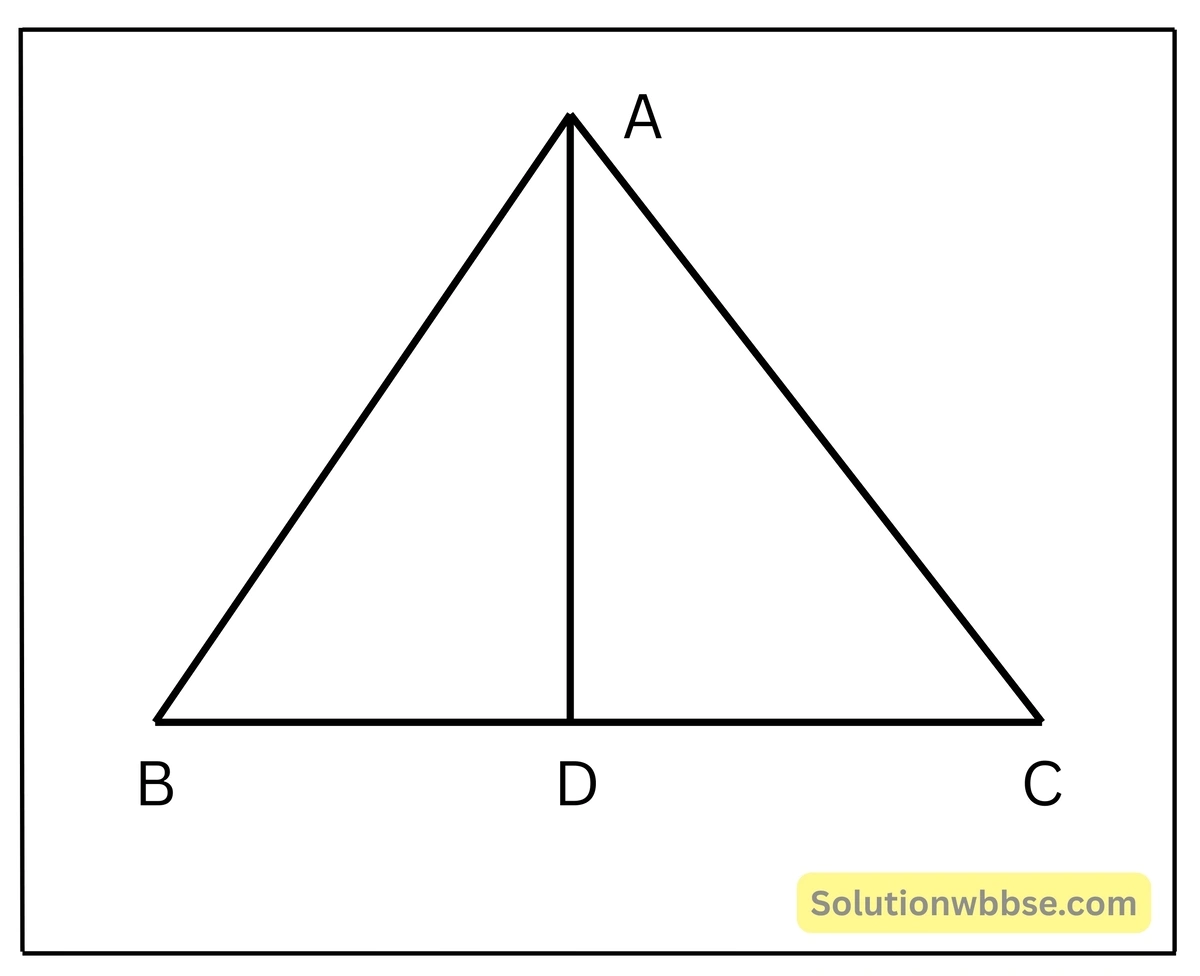 ABC একটি সমবাহু ত্রিভুজ। AD, BC বাহুর উপর লম্ব-পিথাগোরাসের উপপাদ্য