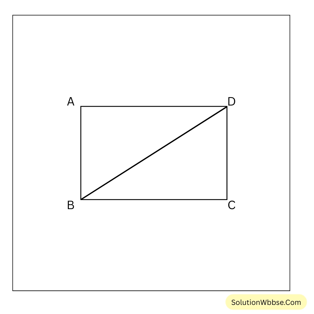 ABCD একটি আয়তকার চিত্র। AC যুক্ত করে প্রমাণ করি