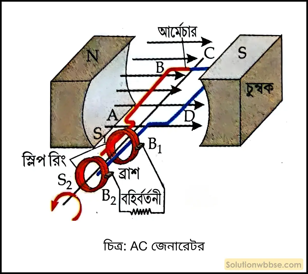 একটি AC ডায়নামোর কার্যনীতি বর্ণনা করো। 2 AC জেনারেটর