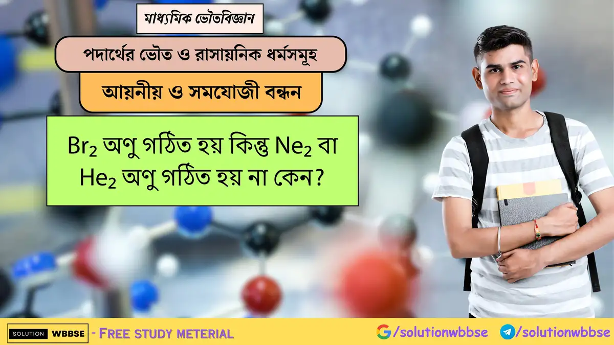 Br₂ অণু গঠিত হয় কিন্তু Ne₂ বা He₂ অণু গঠিত হয় না কেন? 1 Br₂ অণু গঠিত হয় কিন্তু Ne₂ বা He₂ অণু গঠিত হয় না কেন?