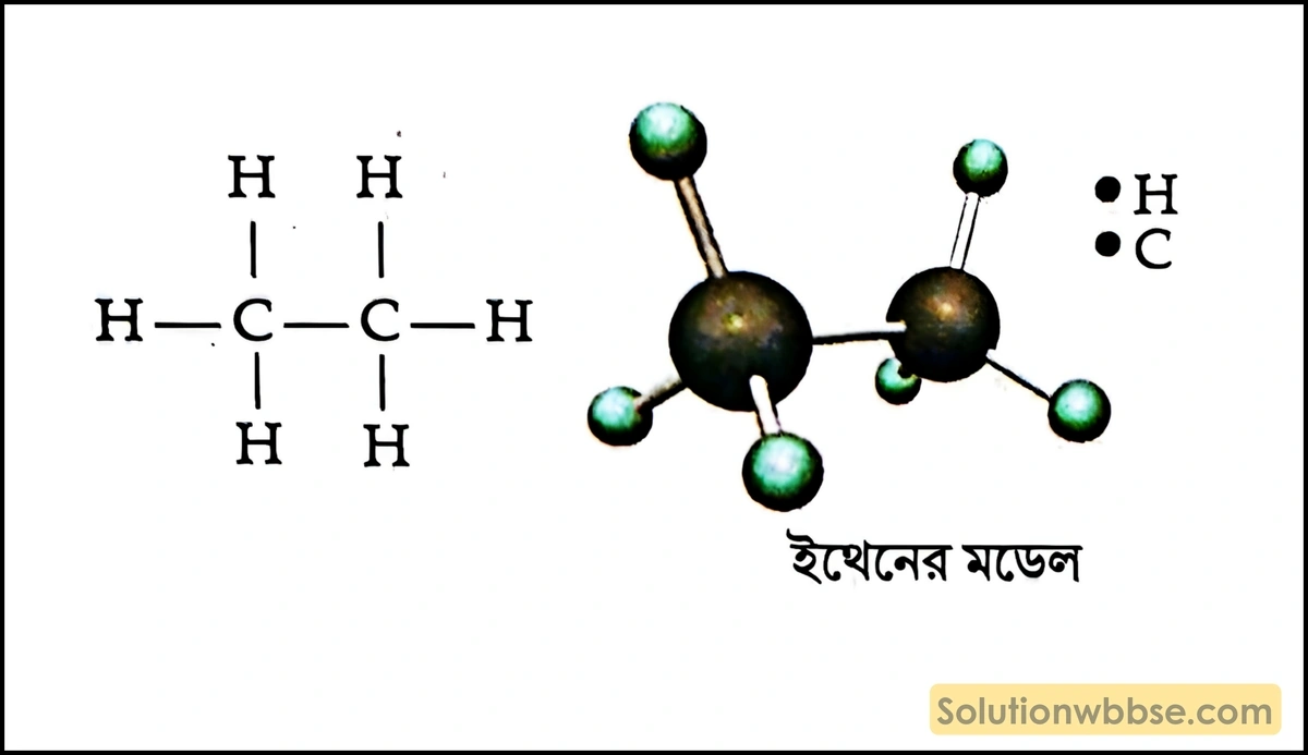 ইথেন অণুর গঠন লেখো। 2 ইথেন অণুর গঠন