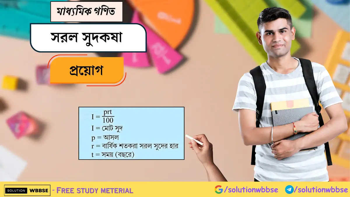 মাধ্যমিক গণিত – সরল সুদকষা – প্রয়োগ 1 সরল সুদকষা-মাধ্যমিক গণিত