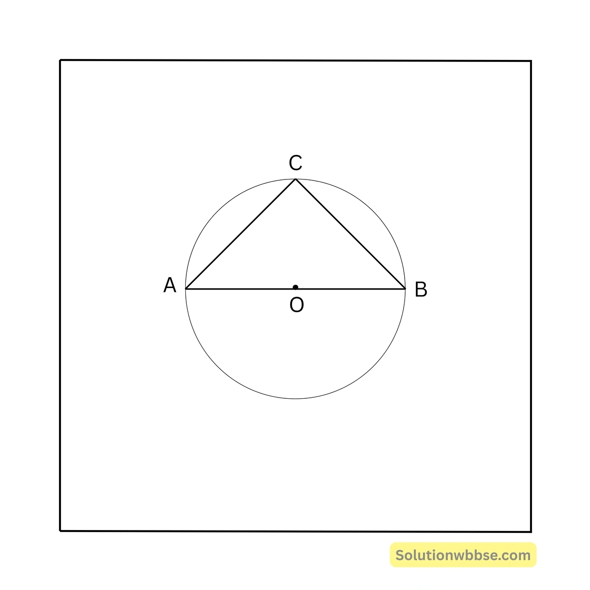 Madhyamik Mathematics MCQ Suggestion 2026 17 চিত্রে, AOB বৃত্তের ব্যাস। AC = 3 সেমি. ও BC = 4 সেমি. হলে AB এর দৈর্ঘ্য