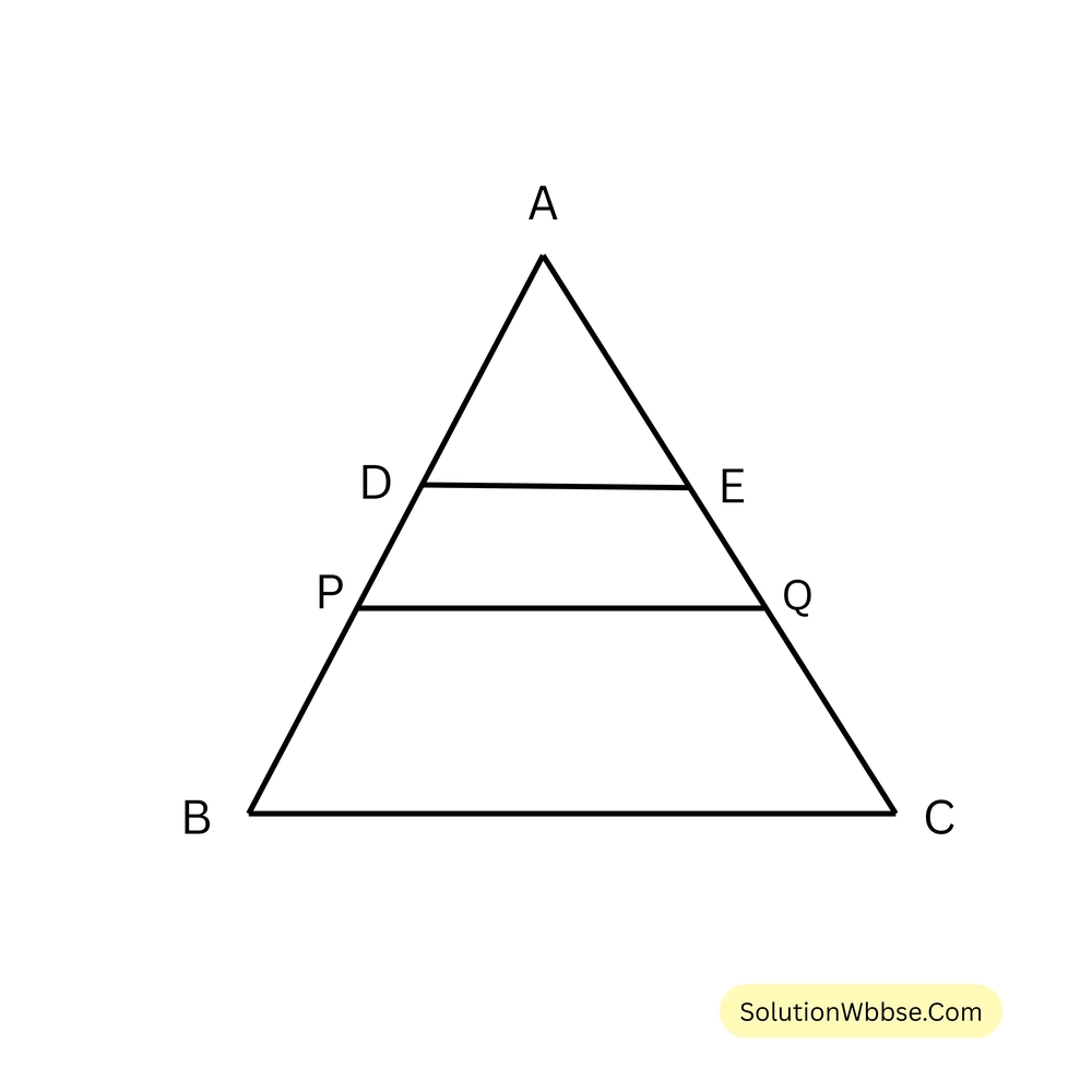 ABC [/latex] ত্রিভুজে \(\) DE \parallel PQ \parallel BC