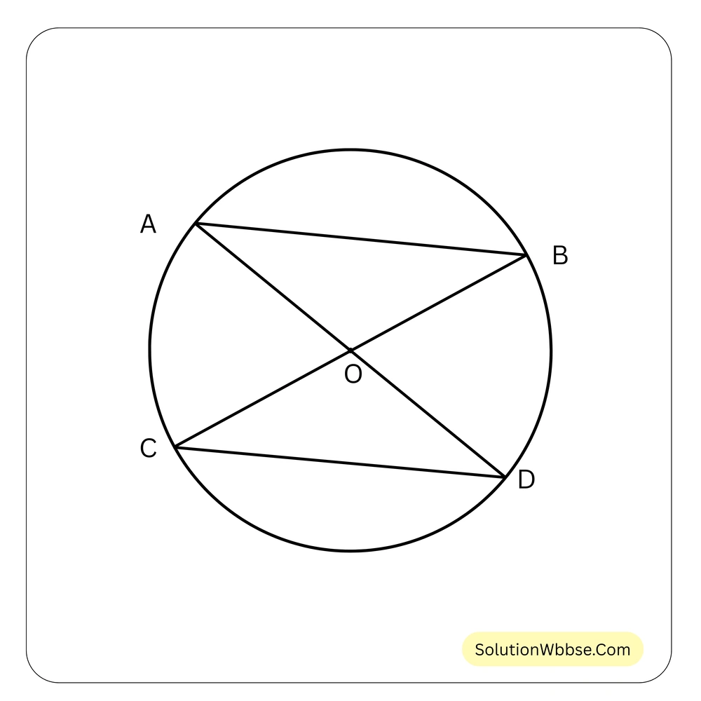 Madhyamik Mathematics MCQ Suggestion 2026 3 O কেন্দ্রীয় বৃত্তের AB O কেন্দ্রীয় বৃত্তের AB ও CD জ্যা দুটির দৈর্ঘ্য সমান।ও CD জ্যা দুটির দৈর্ঘ্য সমান।