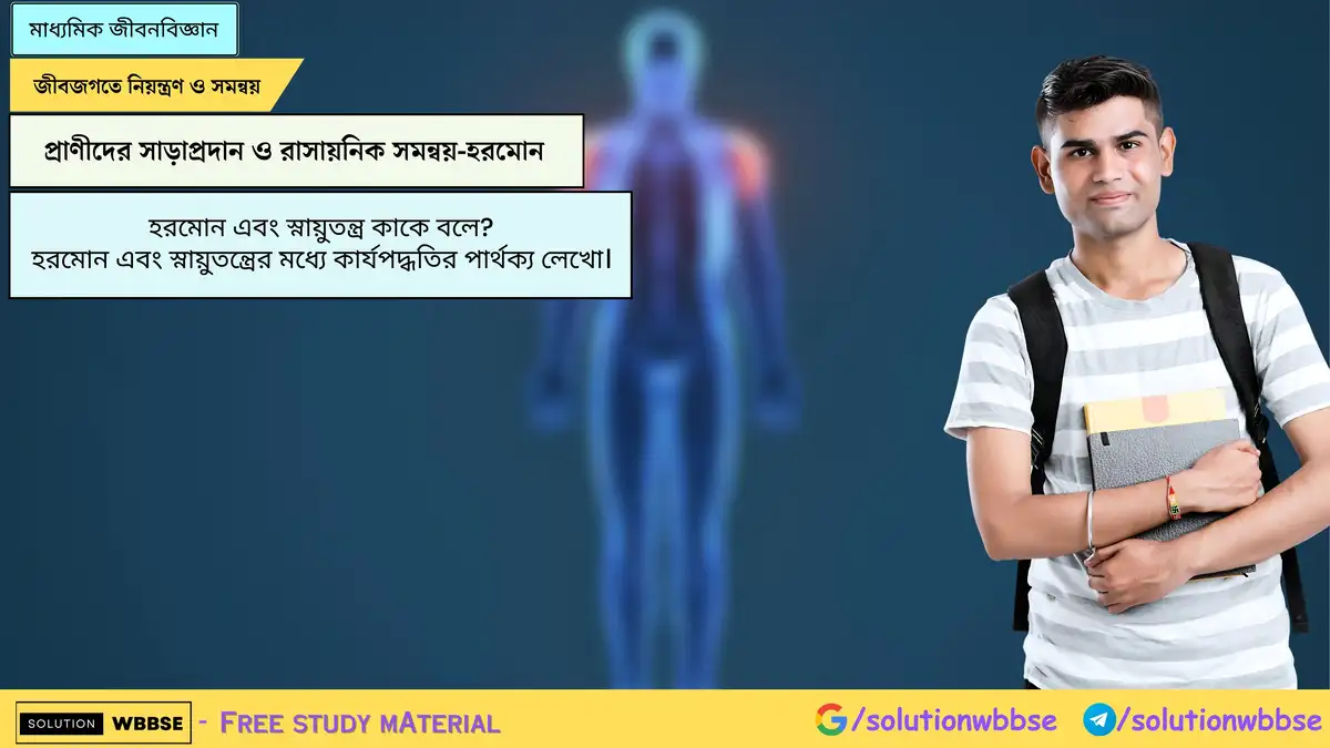 হরমোন এবং স্নায়ুতন্ত্র কাকে বলে? হরমোন এবং স্নায়ুতন্ত্রের মধ্যে কার্যপদ্ধতির পার্থক্য লেখো।