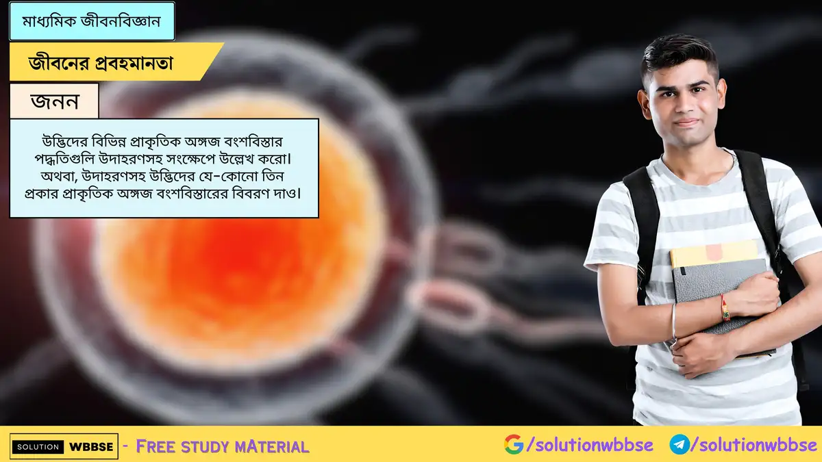 উদ্ভিদের বিভিন্ন প্রাকৃতিক অঙ্গজ বংশবিস্তার পদ্ধতিগুলি উদাহরণসহ সংক্ষেপে উল্লেখ করো।