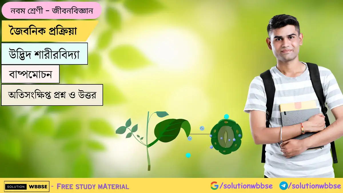 নবম শ্রেণী জীবনবিজ্ঞান - জৈবনিক প্রক্রিয়া - উদ্ভিদ শারীরবিদ্যা - বাষ্পমোচন - অতিসংক্ষিপ্ত প্রশ্ন ও উত্তর 1 জৈবনিক প্রক্রিয়া-উদ্ভিদ শারীরবিদ্যা-বাষ্পমোচন-জীবনবিজ্ঞান-নবম শ্রেণী