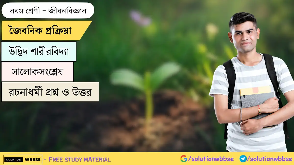 জৈবনিক প্রক্রিয়া-উদ্ভিদ শারীরবিদ্যা-সালোকসংশ্লেষ-নবম শ্রেণী-জীবনবিজ্ঞান
