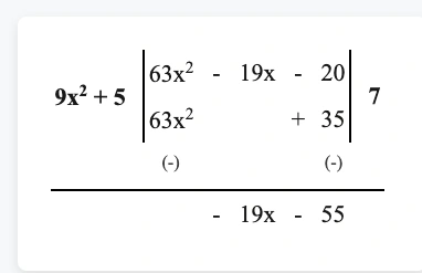 অষ্টম শ্রেণী গণিত – বীজগাণিতিক সংখ্যামালার গুন ও ভাগ – কষে দেখি – 4.2 11 ভাগ করে ভাগফল ও ভাগশেষ লিখি 3