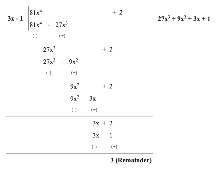 অষ্টম শ্রেণী গণিত – বীজগাণিতিক সংখ্যামালার গুন ও ভাগ – কষে দেখি – 4.2 10 (81x4+2) ÷ (3x-1)