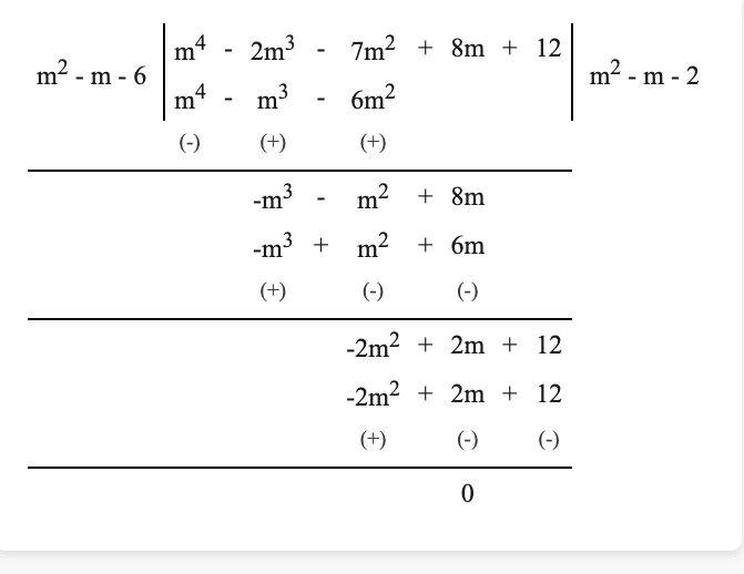অষ্টম শ্রেণী গণিত – বীজগাণিতিক সংখ্যামালার গুন ও ভাগ – কষে দেখি – 4.2 8 m4 2m3 7m28m12 কে m2 –m 6 দিয়ে