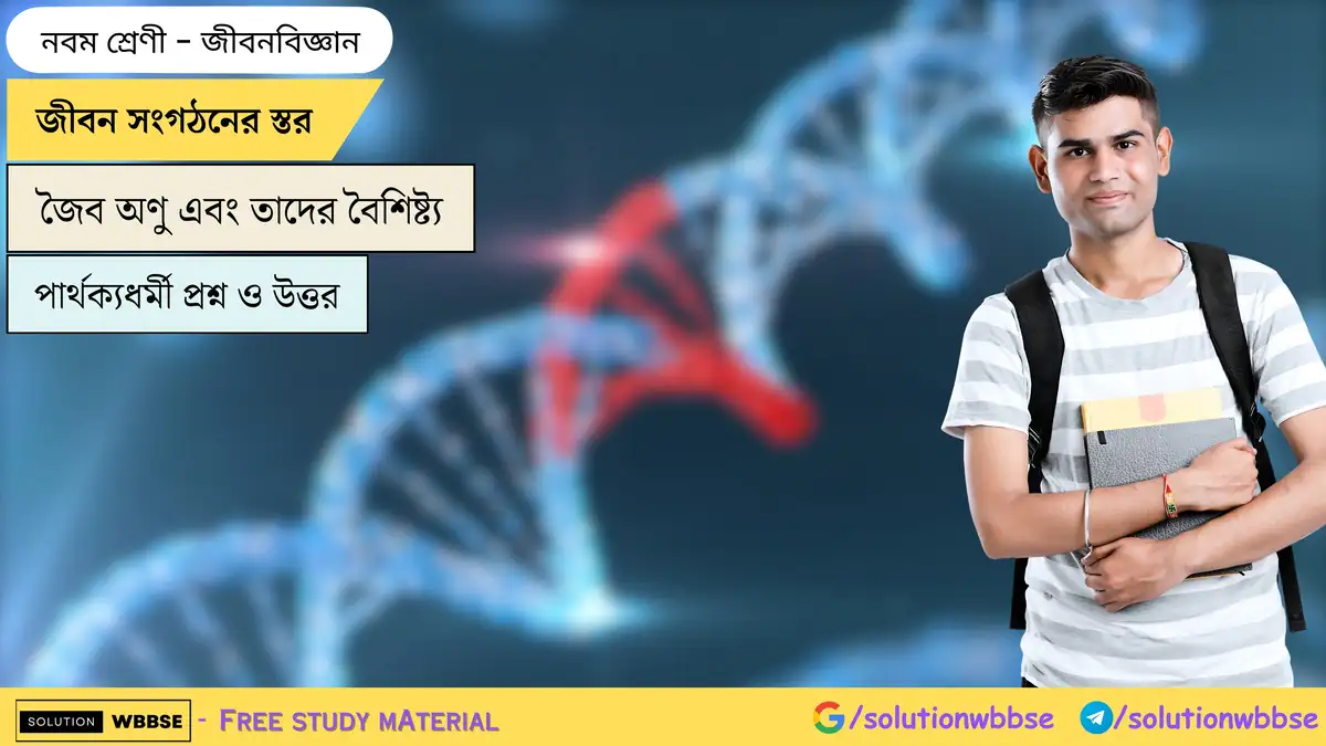 জীবন সংগঠনের স্তর-জৈব অণু এবং তাদের বৈশিষ্ট্য-জীবন বিজ্ঞান-নবম শ্রেণী