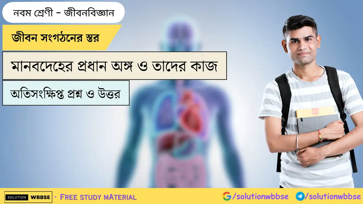 জীবন সংগঠনের স্তর-মানবদেহের প্রধান অঙ্গ ও তাদের কাজ-জীবনবিজ্ঞান-নবম শ্রেণী
