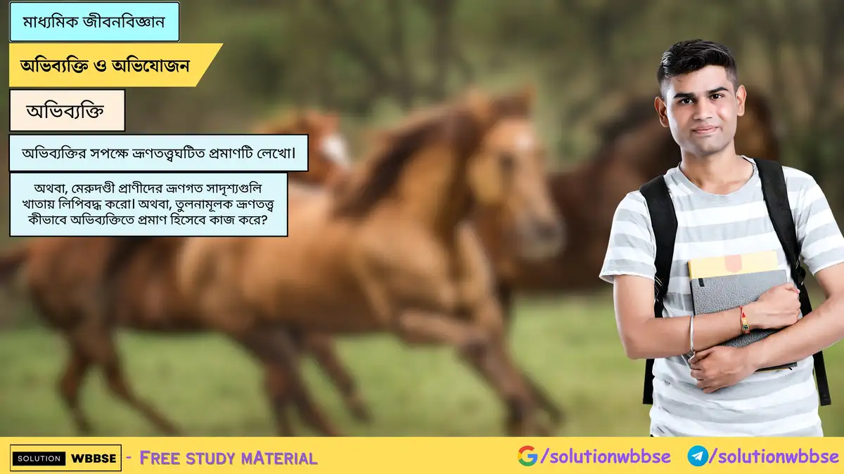 অভিব্যক্তির সপক্ষে ভ্রূণতত্ত্বঘটিত প্রমাণটি লেখো।