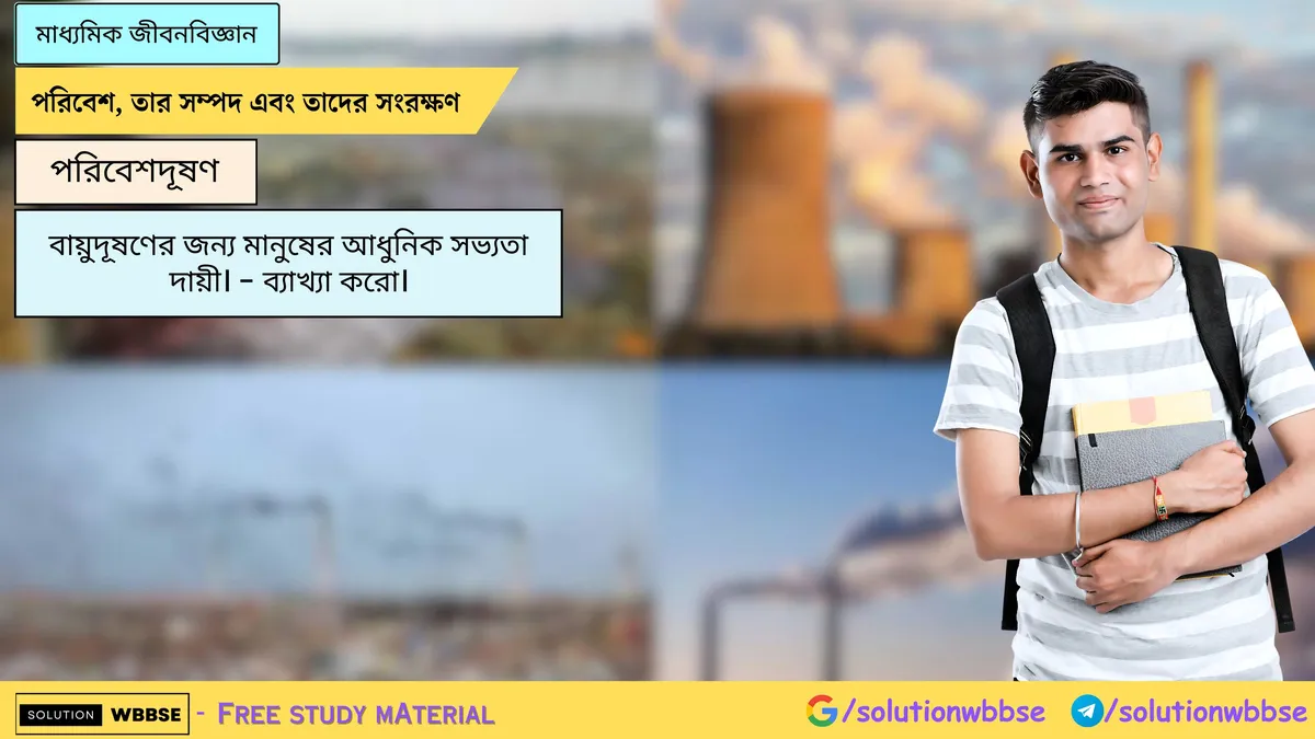 বায়ুদূষণের জন্য মানুষের আধুনিক সভ্যতা দায়ী। - ব্যাখ্যা করো।