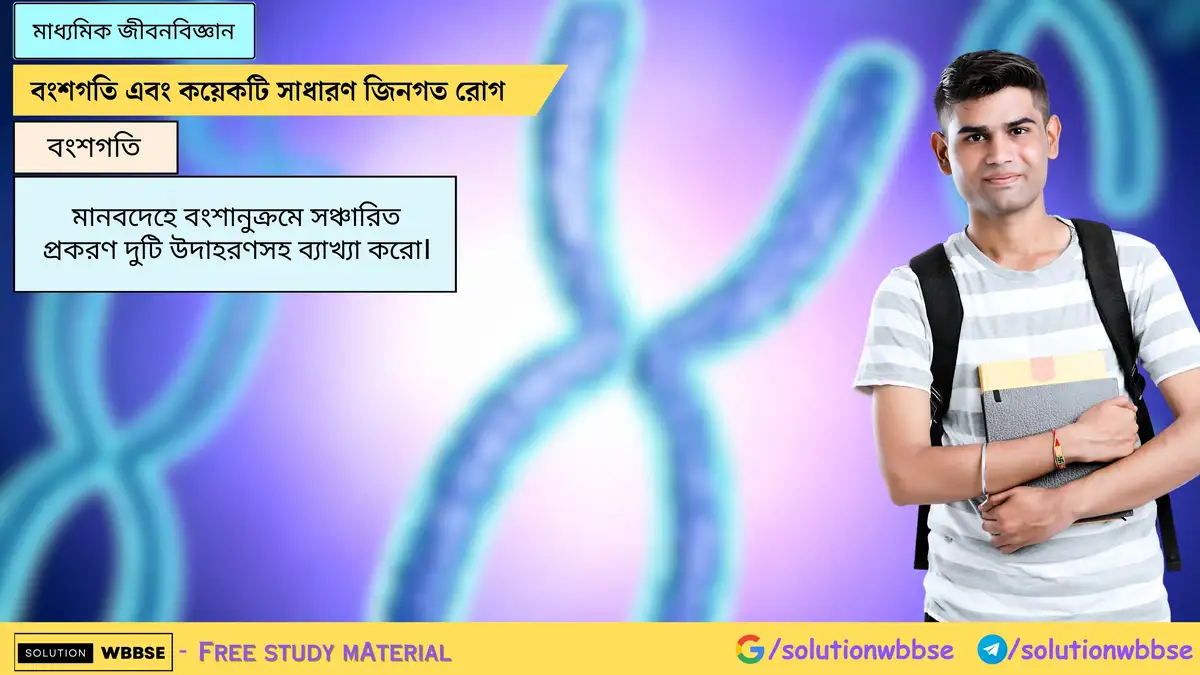 মানবদেহে বংশানুক্রমে সঞ্চারিত প্রকরণ দুটি উদাহরণসহ ব্যাখ্যা করো।